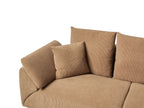 Corner Sofa LUNNER Corduroy Brown 4 Seater Left Hand