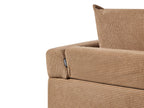 Corner Sofa LUNNER Corduroy Brown 4 Seater Left Hand