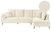 Corner Sofa Corduroy Light Beige 4 Seater Left Hand