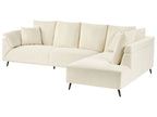 Corner Sofa LUNNER Corduroy Light Beige 4 Seater Left Hand