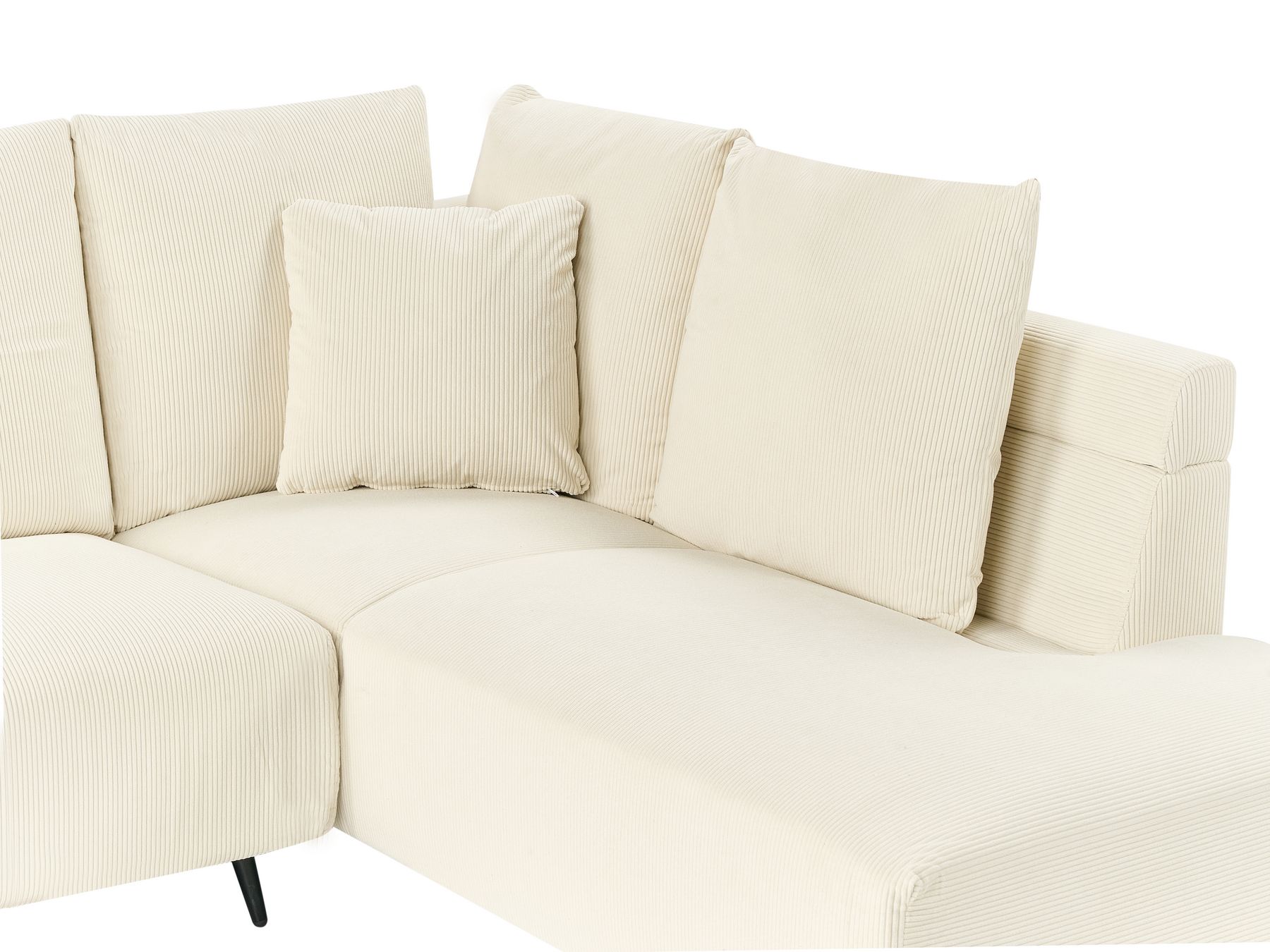 Corner Sofa LUNNER Corduroy Light Beige 4 Seater Left Hand