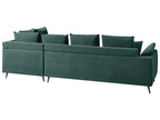 Corner Sofa LUNNER Corduroy Dark Green 4 Seater Left Hand