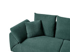 Corner Sofa LUNNER Corduroy Dark Green 4 Seater Left Hand