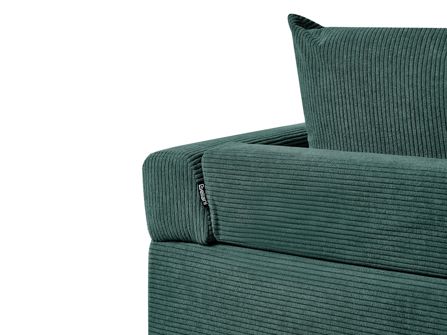 Corner Sofa LUNNER Corduroy Dark Green 4 Seater Left Hand