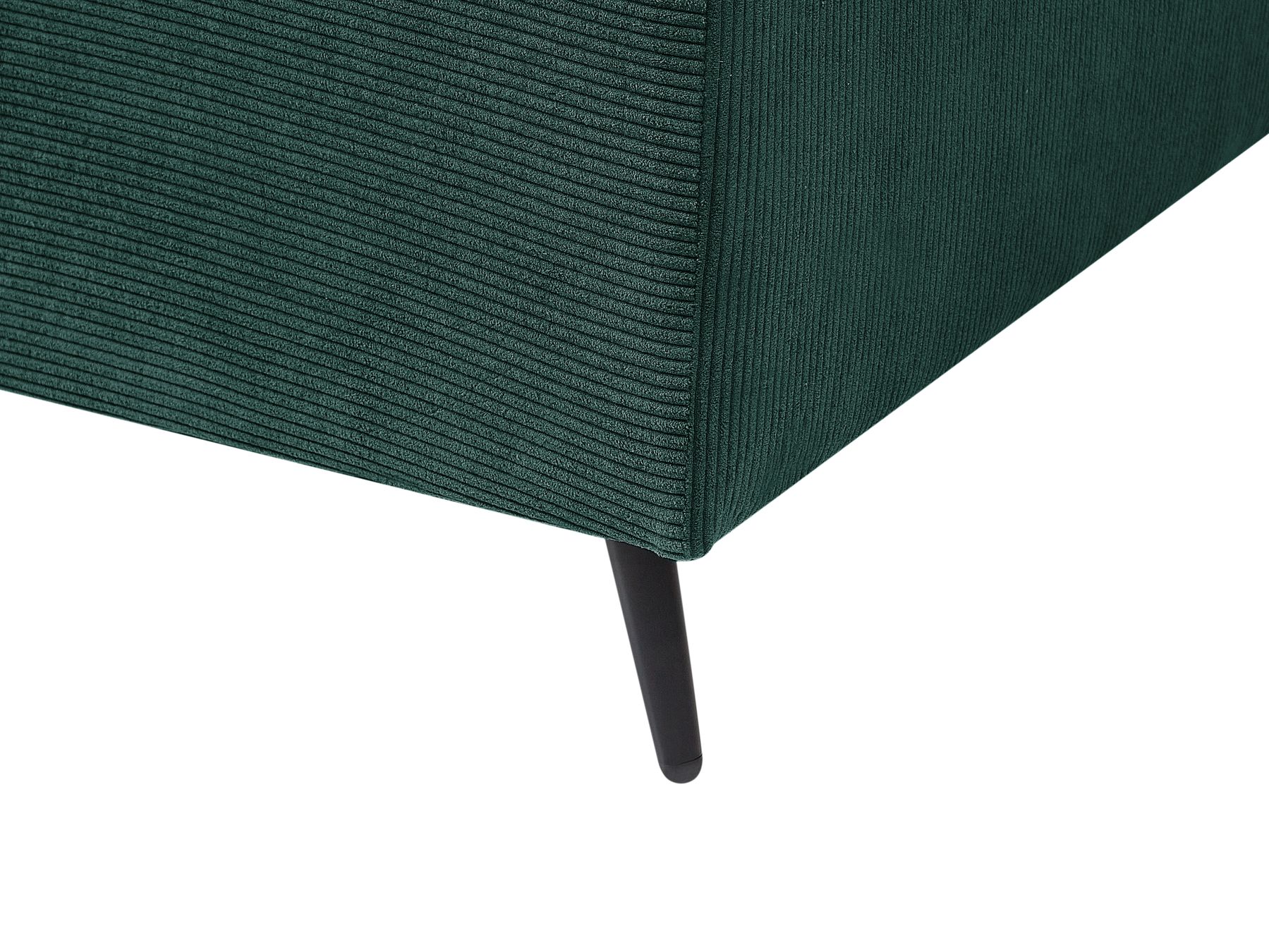 Corner Sofa LUNNER Corduroy Dark Green 4 Seater Left Hand