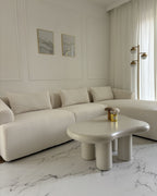 Left Hand Boucle Corner Sofa White SVANSELE