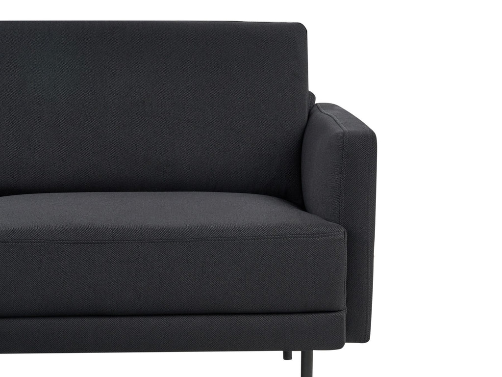 Right Hand 2 Seater Fabric Corner Sofa Black BREDA