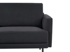 Right Hand 2 Seater Fabric Corner Sofa Black BREDA