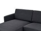 Right Hand 2 Seater Fabric Corner Sofa Black BREDA