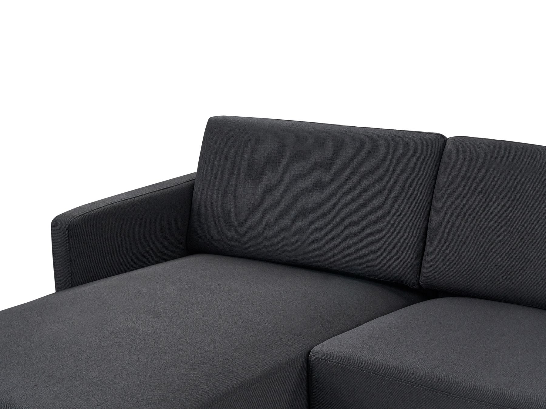 Right Hand 2 Seater Fabric Corner Sofa Black BREDA