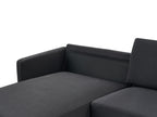Right Hand 2 Seater Fabric Corner Sofa Black BREDA