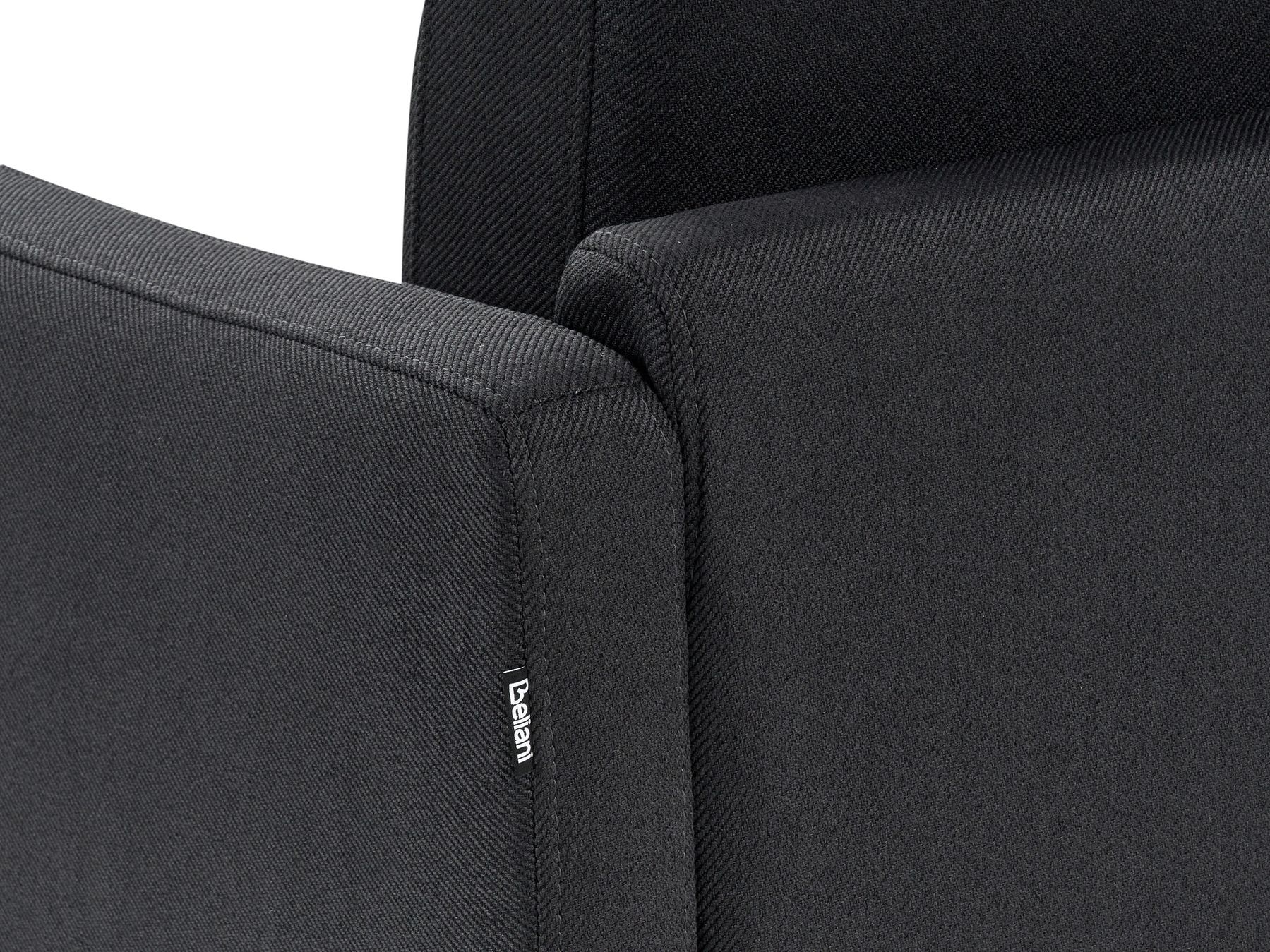 Right Hand 2 Seater Fabric Corner Sofa Black BREDA