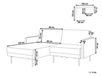 Right Hand 2 Seater Fabric Corner Sofa Black BREDA