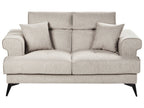 2 Seater Fabric Sofa Taupe SKIVE