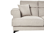 2 Seater Fabric Sofa Taupe SKIVE