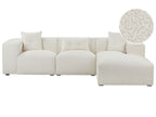 Left Hand Boucle Corner Sofa Off-White DOLVA