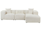 Left Hand Boucle Corner Sofa Off-White DOLVA