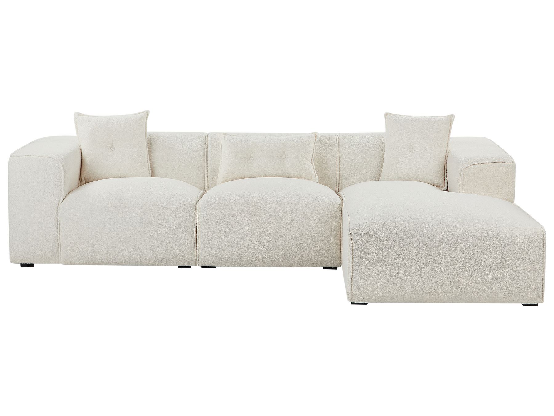 Left Hand Boucle Corner Sofa Off-White DOLVA