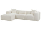 Left Hand Boucle Corner Sofa Off-White DOLVA