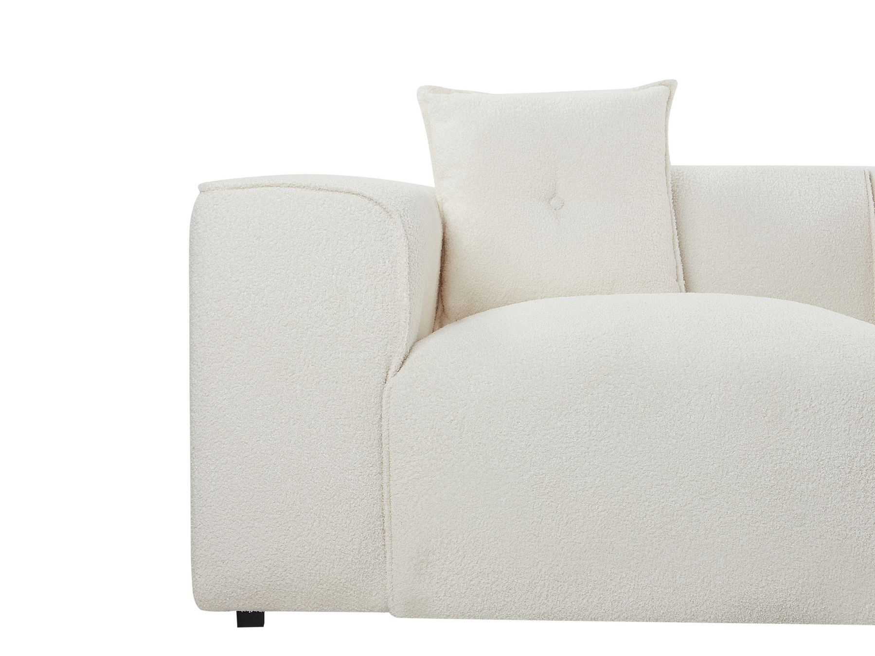 Left Hand Boucle Corner Sofa Off-White DOLVA