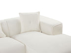 Left Hand Boucle Corner Sofa Off-White DOLVA