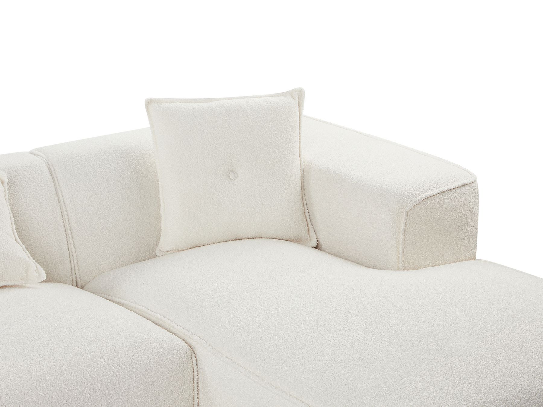 Left Hand Boucle Corner Sofa Off-White DOLVA