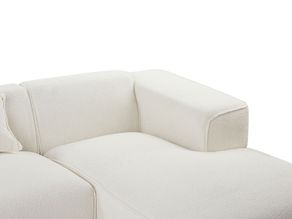 Left Hand Boucle Corner Sofa Off-White DOLVA
