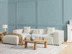 Right Hand Boucle Corner Sofa Off-White DOLVA