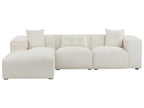 Right Hand Boucle Corner Sofa Off-White DOLVA