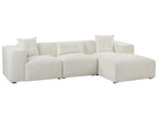 Right Hand Boucle Corner Sofa Off-White DOLVA