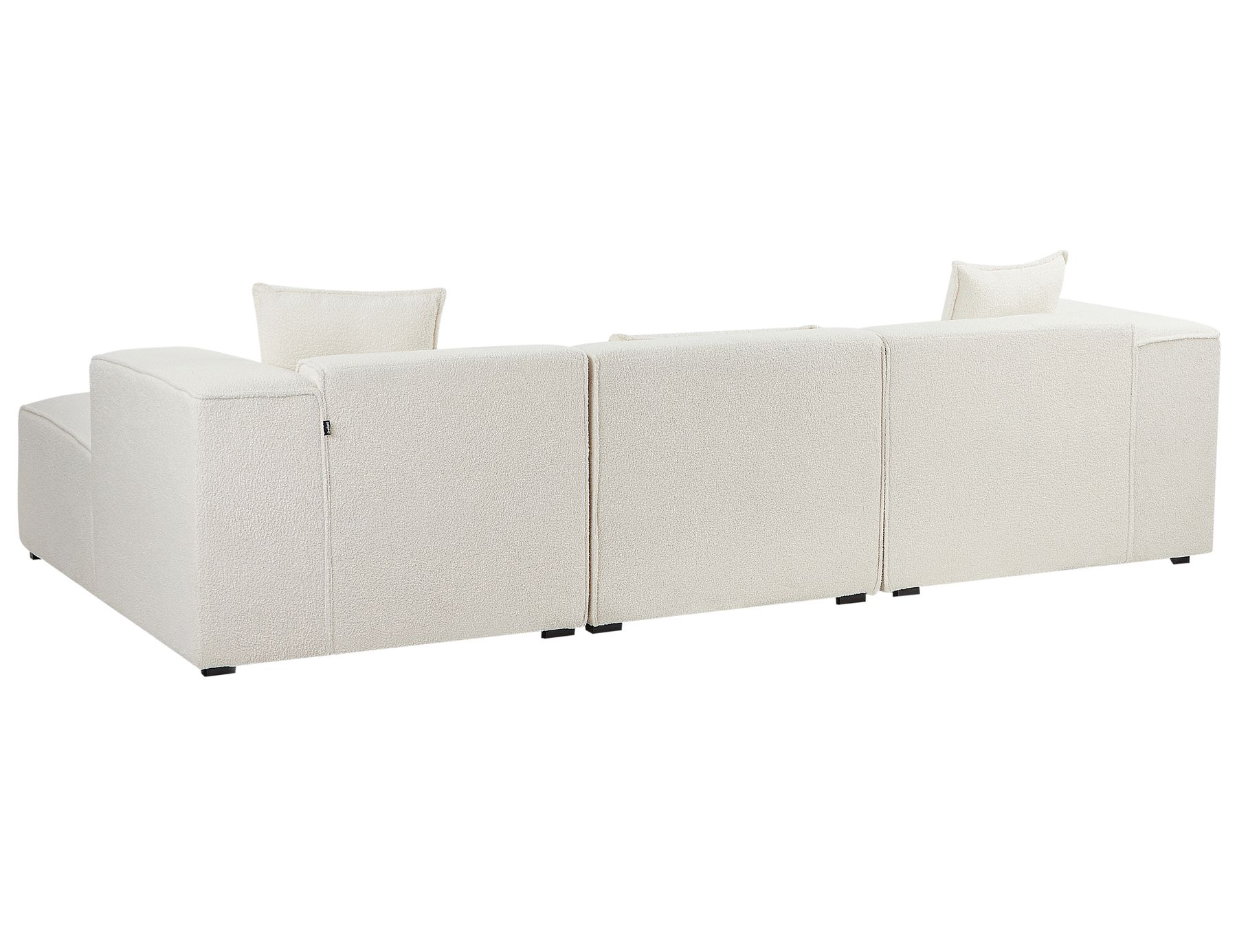 Right Hand Boucle Corner Sofa Off-White DOLVA