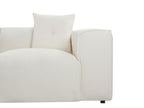 Right Hand Boucle Corner Sofa Off-White DOLVA