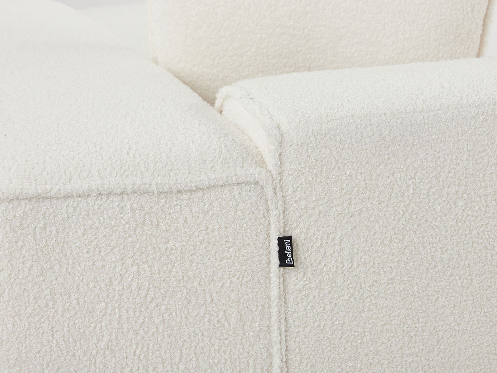 Right Hand Boucle Corner Sofa Off-White DOLVA