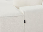 Right Hand Boucle Corner Sofa Off-White DOLVA