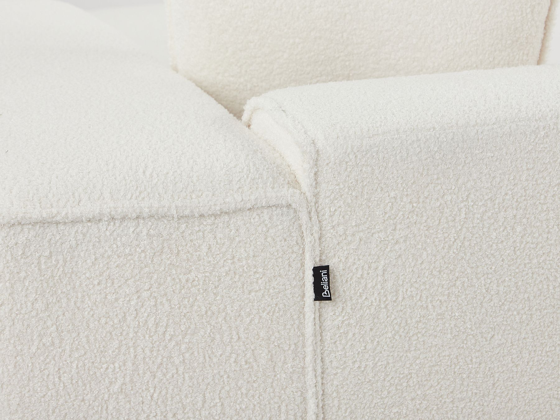 Right Hand Boucle Corner Sofa Off-White DOLVA