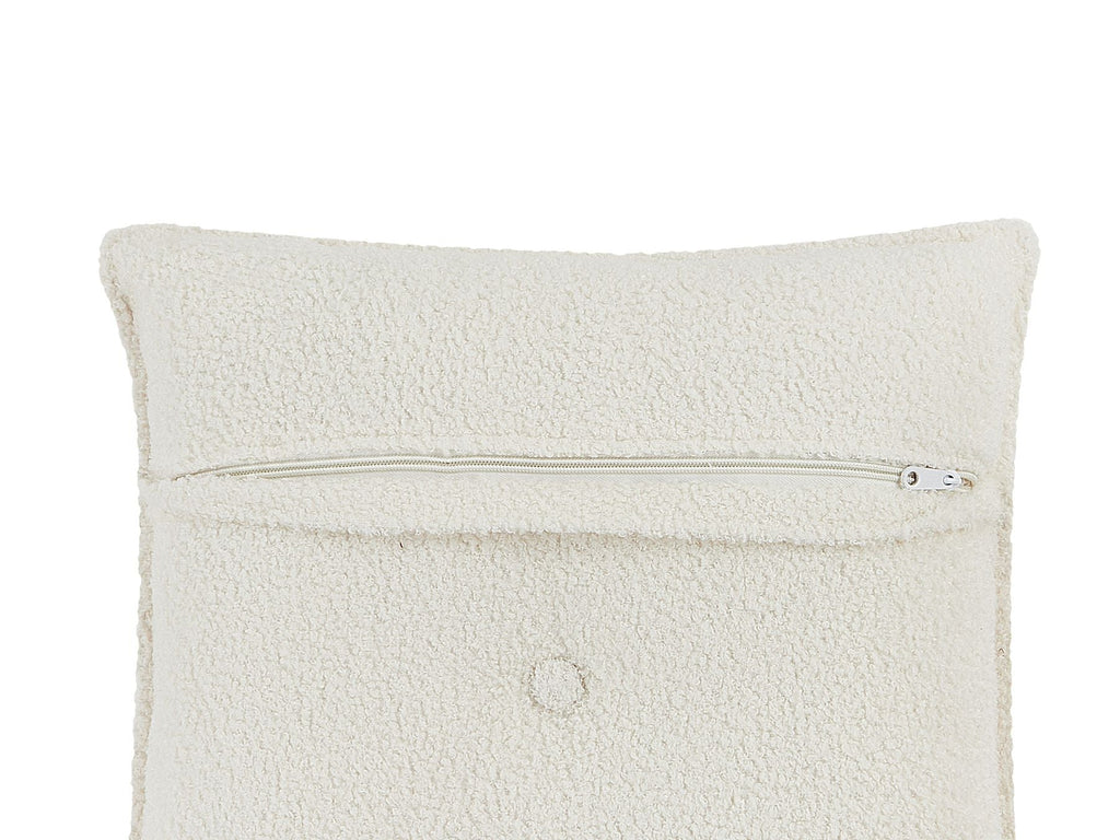 Right Hand Boucle Corner Sofa Off-White DOLVA