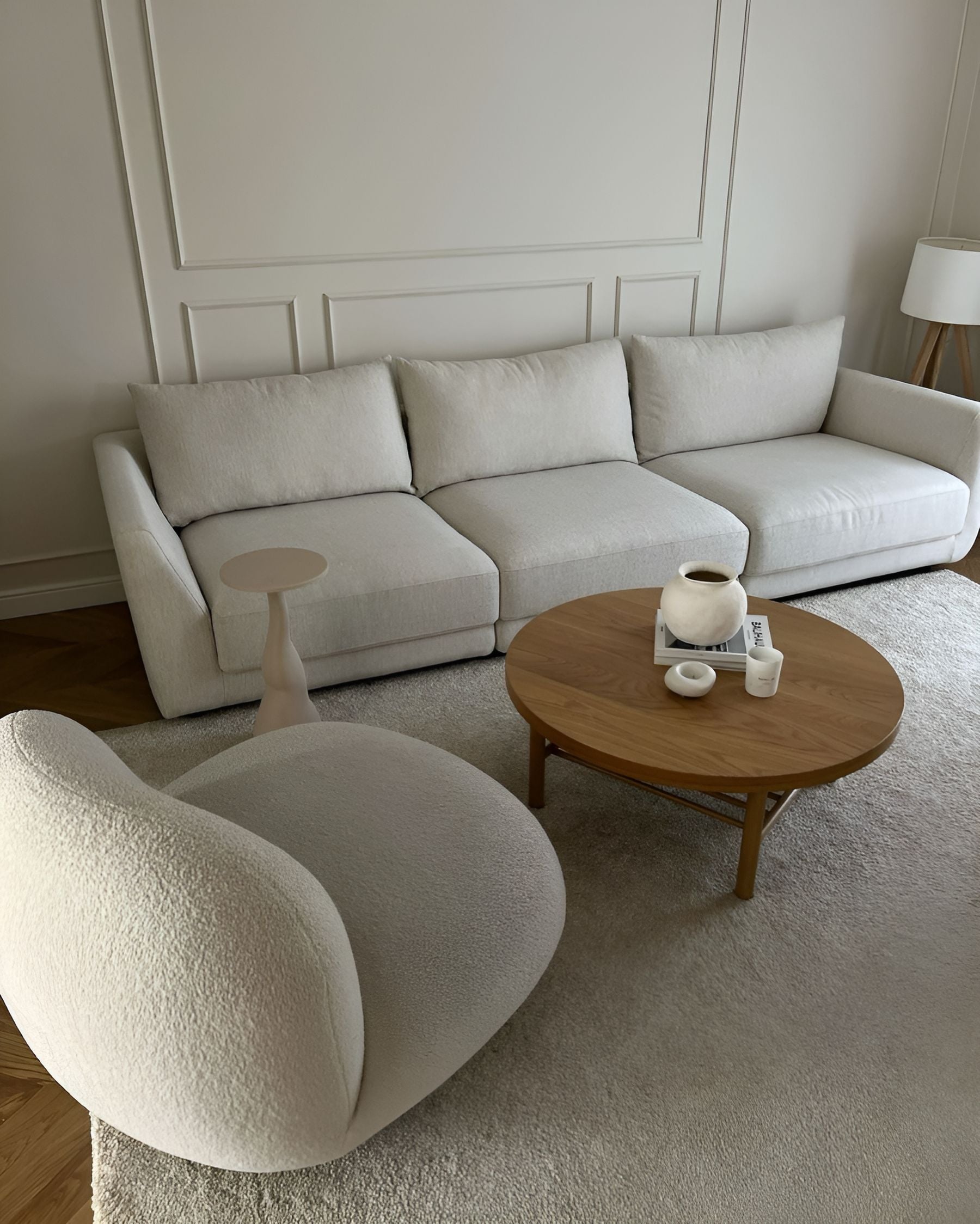 3 Seater Fabric Sofa Off-White SIGTUNA