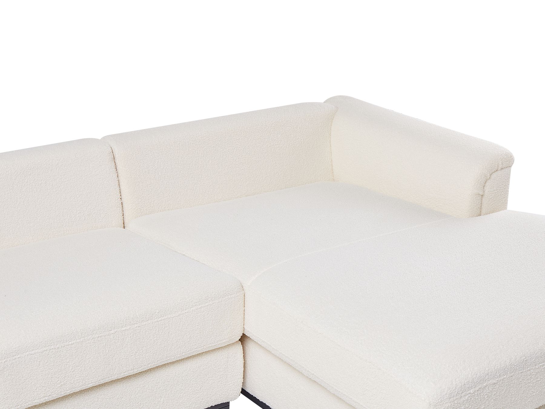 Corner Sofa OSLO Boucle White 4 Seater Left Hand