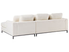 Left Hand Boucle Corner Sofa with Ottoman White OSLO