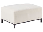 Left Hand Boucle Corner Sofa with Ottoman White OSLO