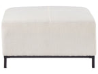 Left Hand Boucle Corner Sofa with Ottoman White OSLO