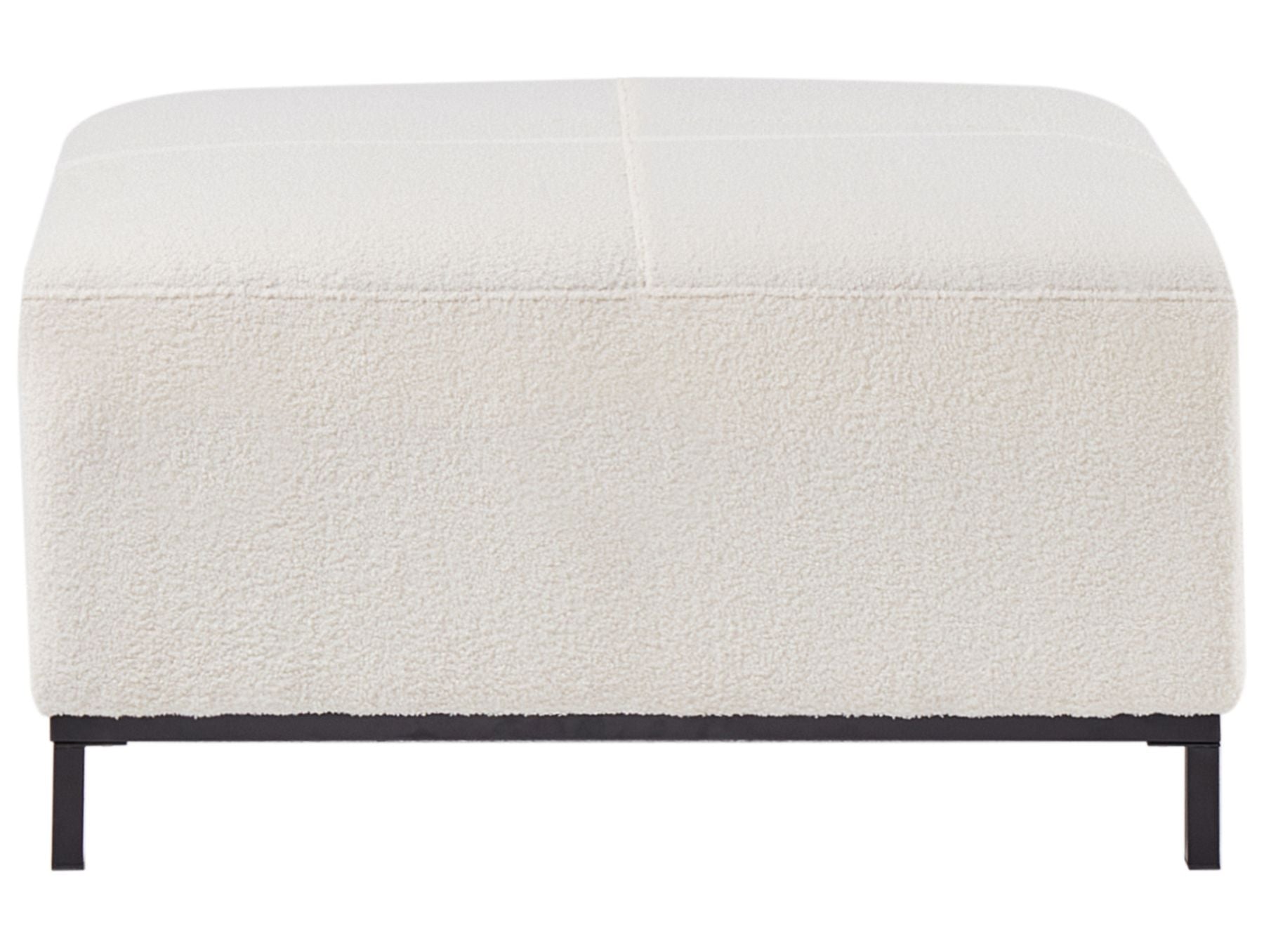 Left Hand Boucle Corner Sofa with Ottoman White OSLO