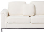 Left Hand Boucle Corner Sofa with Ottoman White OSLO