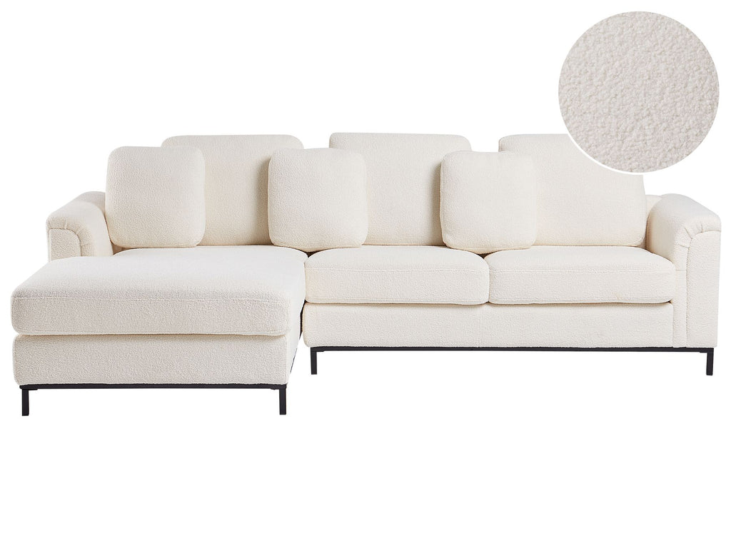 Corner Sofa OSLO Boucle White 4 Seater Right Hand