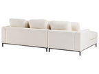 Corner Sofa OSLO Boucle White with Ottoman 5 Seater Right Hand