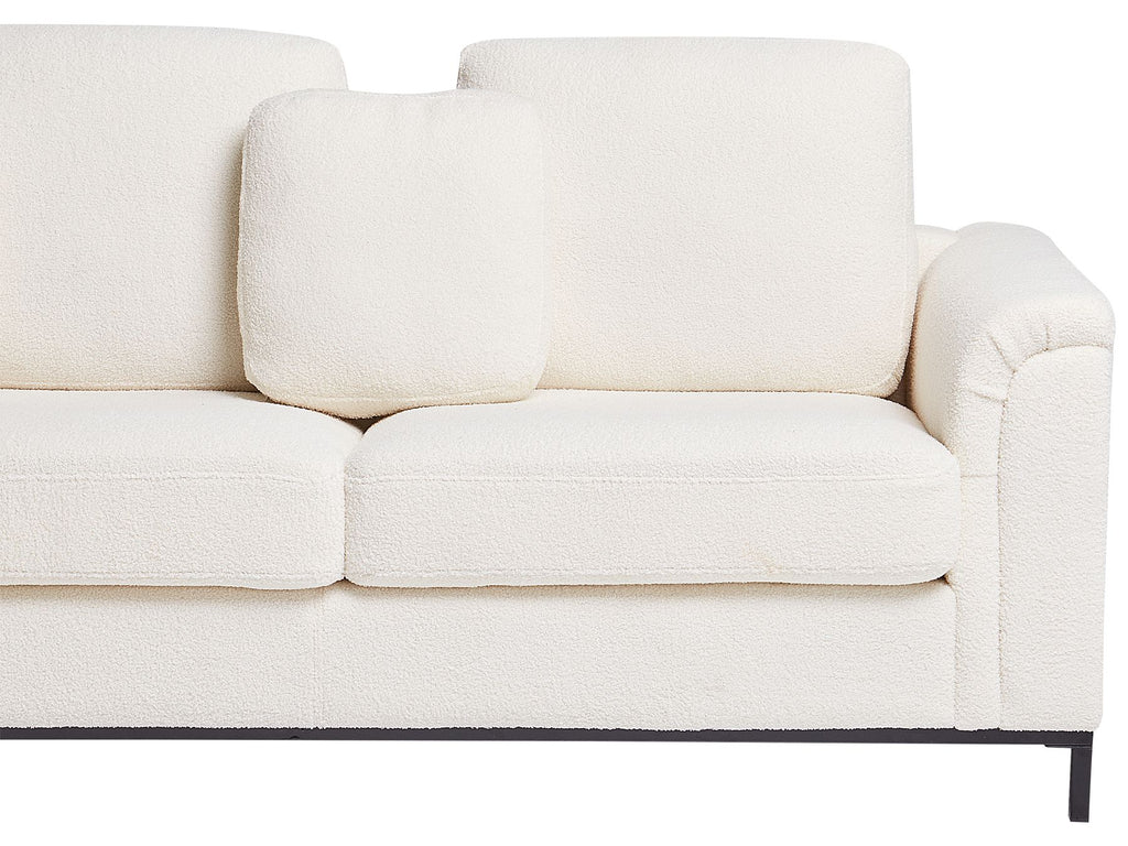 Corner Sofa OSLO Boucle White 4 Seater Right Hand