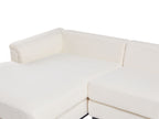Corner Sofa OSLO Boucle White with Ottoman 5 Seater Right Hand