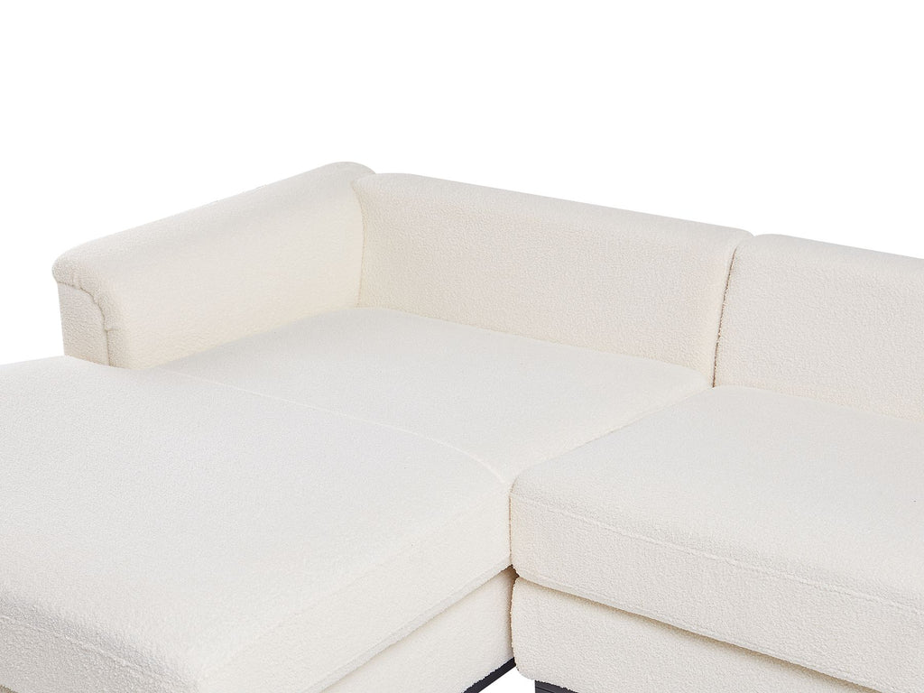Corner Sofa OSLO Boucle White 4 Seater Right Hand
