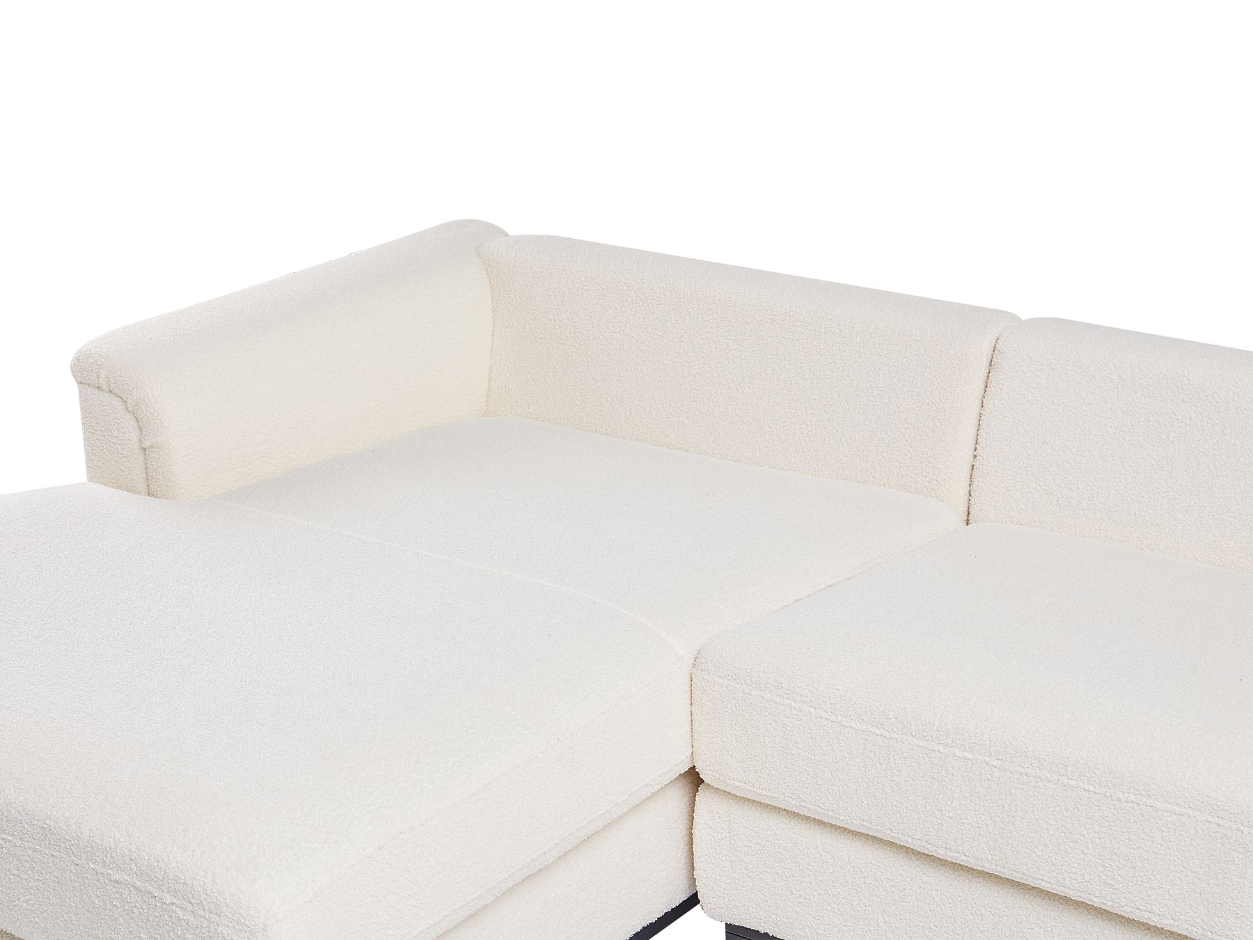 Corner Sofa OSLO Boucle White 4 Seater Right Hand