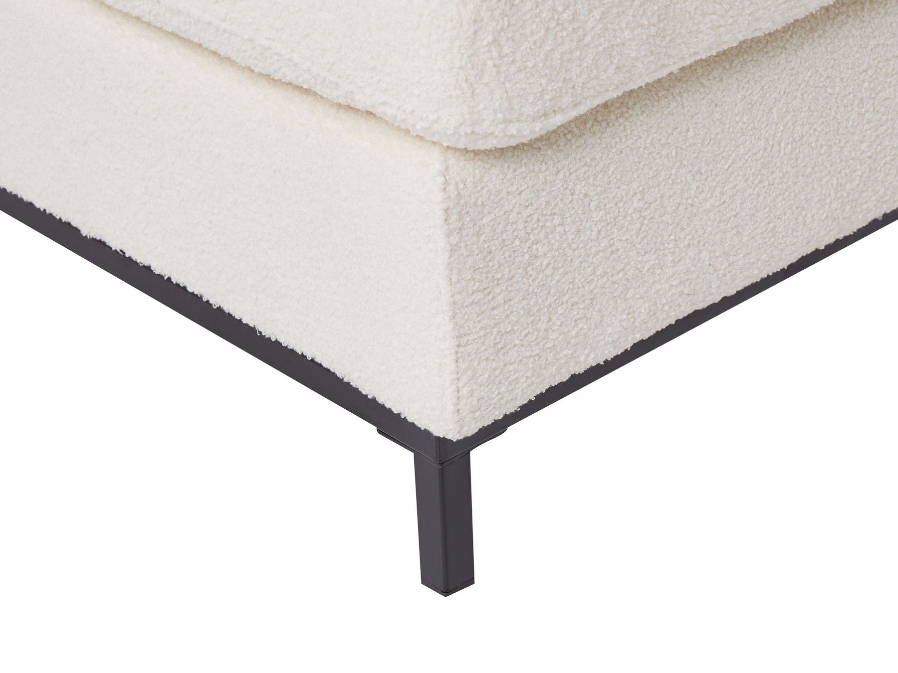 Corner Sofa OSLO Boucle White with Ottoman 5 Seater Right Hand